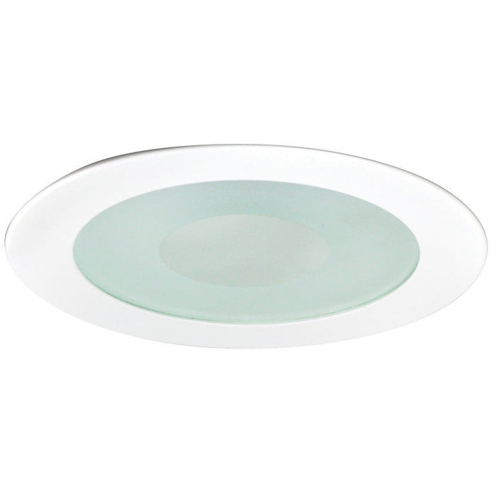 Nora 4 Inch Low Voltage Flat Frost Clear Center White (NL-427W)