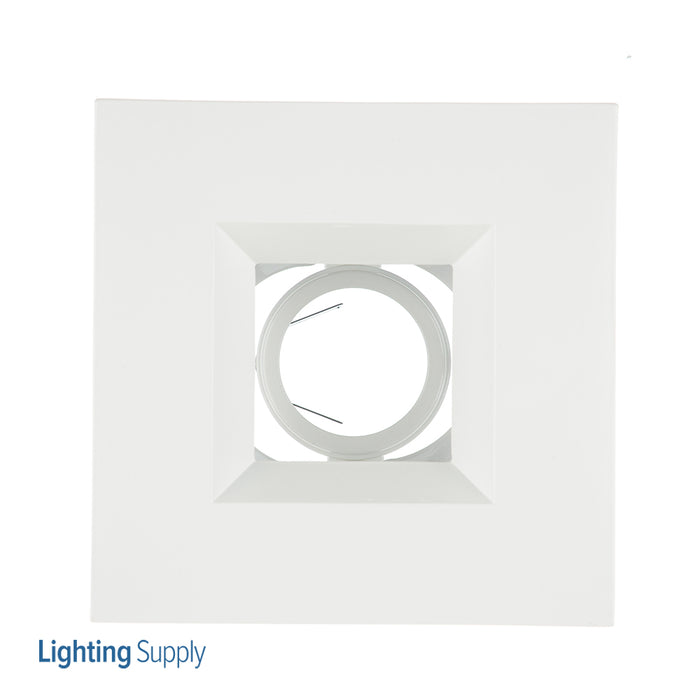 Nora 4 Inch Square Trim Regress Adjustable White Reflector White (NL-4857WW)