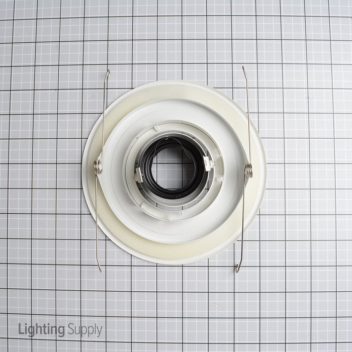 Nora 6 Inch Adjustable Gimbal Deep Black Baffle With White Ring MR16 Maximum Bulb Diameter (NL-663W)