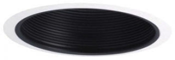 Nora 6 Inch Black Stepped Baffle Oversize White Ring (NTM-30OV)