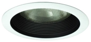 Nora 6 Inch Lensless Shower Trim Black White Flange (NTM-726B)