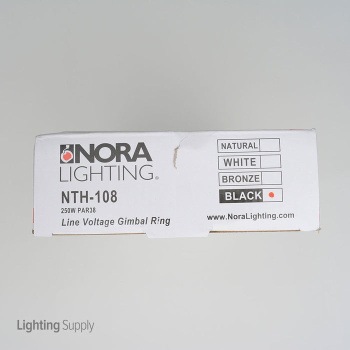 Nora Black H-Style Can Light With Rear Loading Gimbal For 150W PAR38 Maximum (NTH-108B)