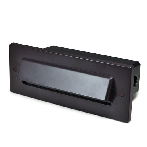 Nora Brick Die-Cast LED Step Light With Horizontal Shroud Faceplate 47Lm 4W 3000K Bronze 120V Dimming (NSW-843/32BZ)