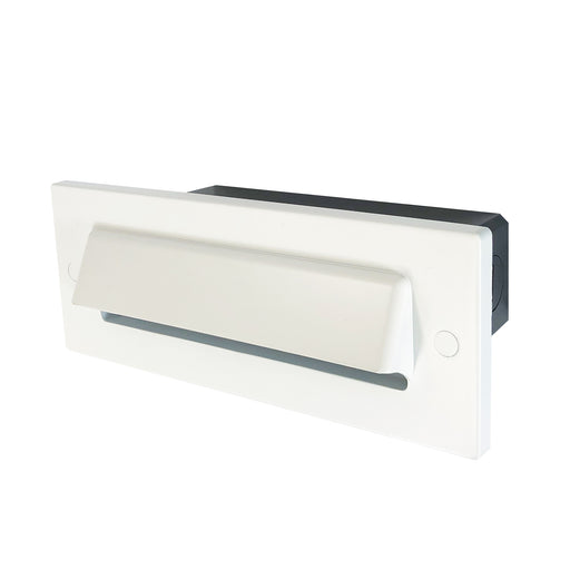 Nora Brick Die-Cast LED Step Light With Horizontal Shroud Faceplate 47Lm 4W 3000K White 120V Dimming (NSW-843/32W)
