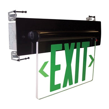 Nora Exit Recessed Adjustable AC Single Face Green/White (NX-813-LEDGMW)