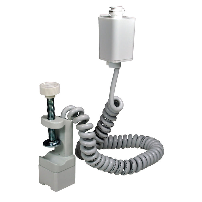 Nora Fixture Clamp With CURLY Cord White (NT-364CW)