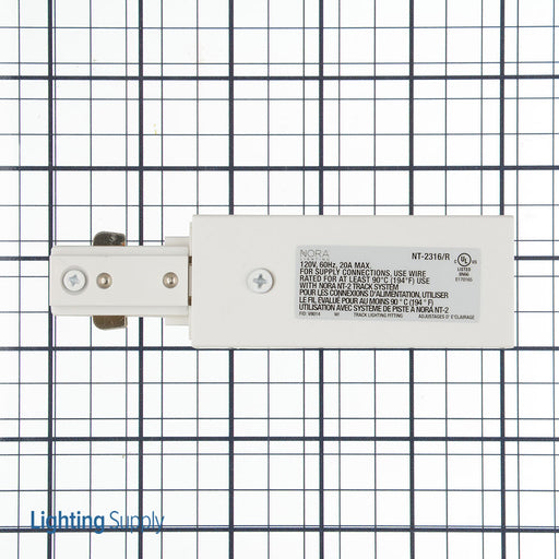 Nora Live End Feed 2-Circuit Right Polarity-White (NT-2316W/R)