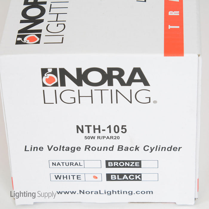 Nora Round Back White H-Style Cylinder With Black Baffle For R20/PAR20 50W Maximum Line Voltage (NTH-105W)