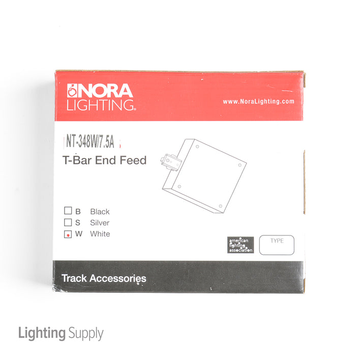Nora Track T-Bar End Feed White 7.5A (NT-348W/7.5A)