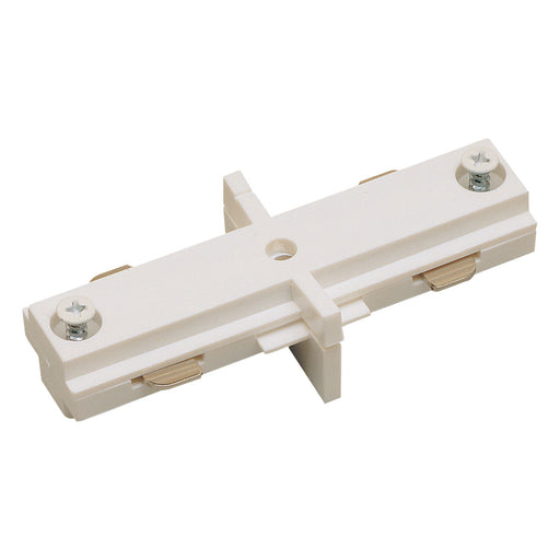 Nora White Straight Connector For 120V Single Circuit Track (NT-310W)