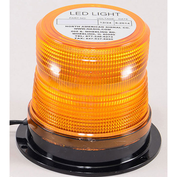 North American Signal Company 120V Amber LED Flashing Light 1/2 Inch Pipe Mount (LEDFL350P-ACA)