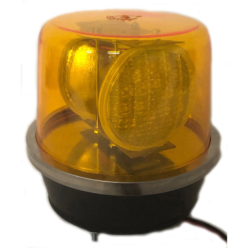 North American Signal Company 120V AC Amber Pipe Mount 2 LED Sealed Beam Revolving (212LEDP-ACA)