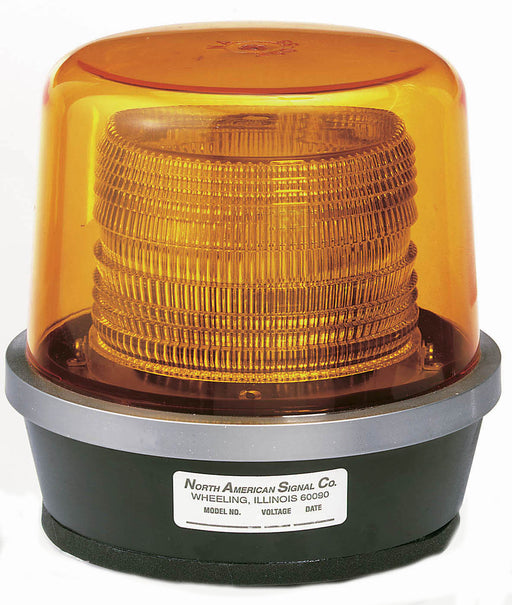 North American Signal Company 12/24V Amber Dome Clear Inner Lens Maximum Power LED Hex Flash Magnet Mount SAE Class 1 (LED901MX-A)