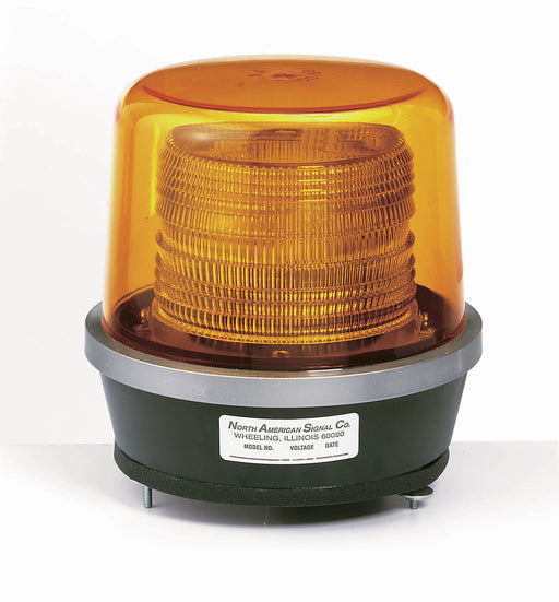 North American Signal Company 12/24V Amber Dome Clear Inner Lens Maximum Power LED Hex Flash SAE Class 1 (LED901-A)
