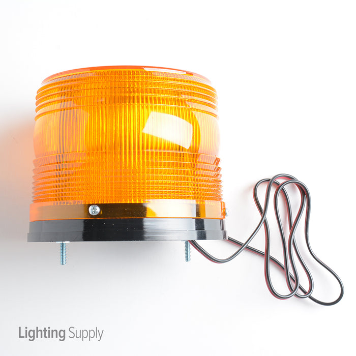 North American Signal Company 12/24V Amber High Power LED Flashing Light 360 Degree SAE Class 2 (LED625-A)