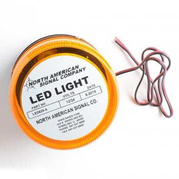 North American Signal Company 12/24V Amber High Power LED Flashing Light 360 Degree SAE Class 2 (LED625-A)