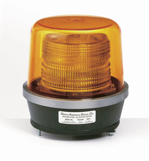 North American Signal Company 12/24V Amber Inner Lens Outer Dome Permanent Mount Double Flash (DFS900-A)