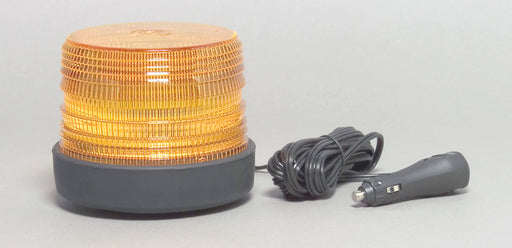 North American Signal Company 12/24V Amber Quad Flash LED Lamp Rubber Base Magnetic Mount (LEDQ500MX-A)