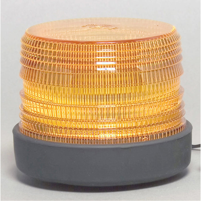 North American Signal Company 12/24V Amber Single Flash LED Lamp Rubber Base 1/2 Inch NPT Pipe (LED500P-A)