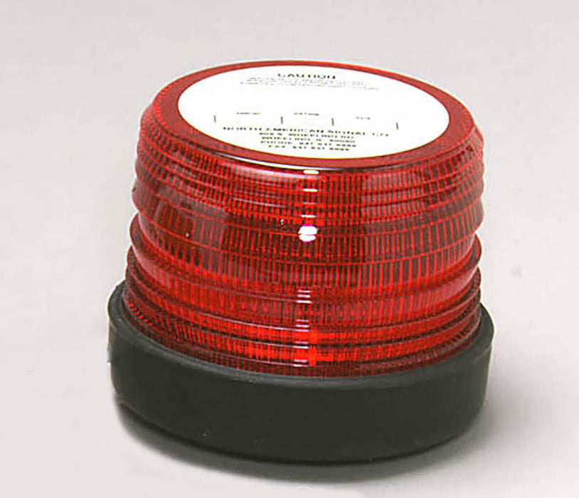 North American Signal Company 12/24V Amber Single Flash LED Lamp Rubber Base 1/2 Inch NPT Pipe (LED500P-A)