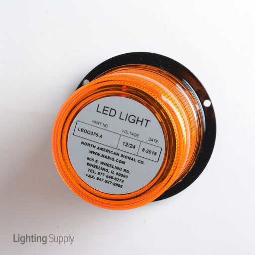 North American Signal Company 12/48V Amber Quad Flash High Power Microburst LED Lamp (LEDQ375-A)