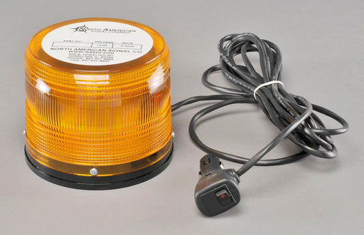 North American Signal Company High Power LED Flashing Beacon Magnetic Mount C&amp;P1 SAE Class 2 Clear (LED625MX-C)