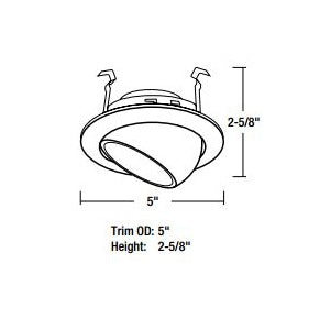 Nora 4 Inch Adjustable Eyeball Trim White R20/PAR20 Maximum Bulb Diameter (NS-18)