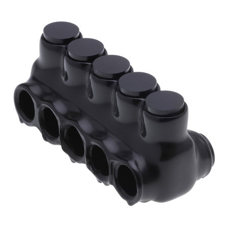 NSI 5-Port Black Dual-Sided Multi-Tap Pre-Insulated Connector 2/0 AWG-14 AWG-6 Per Pack (IPLD2/0-5)