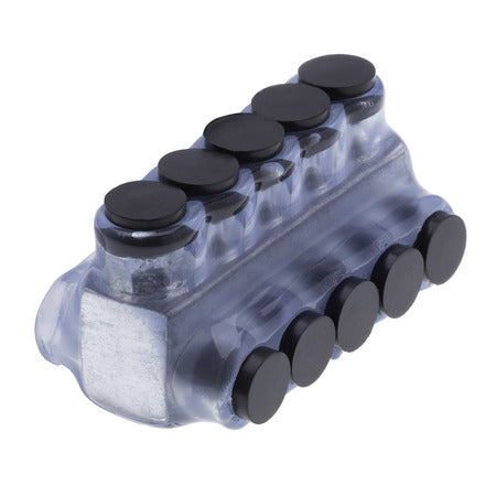 NSI 5-Port Clear Dual-Sided Multi-Tap Pre-Insulated Connector 4 AWG-14 AWG-6 Per Pack (IPLD4-5C)