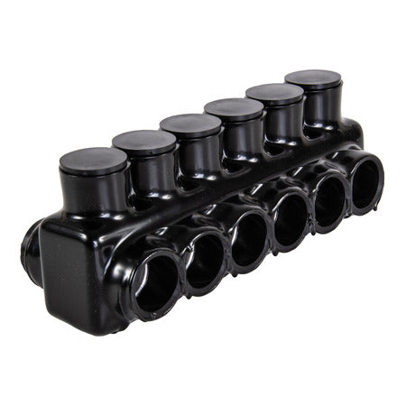 NSI 6-Port Black Dual-Sided Multi-Tap Pre-Insulated Connector 350 MCM-6 AWG 1 Per Bag (IPLD350-6B)