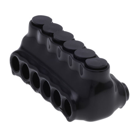 NSI 6-Port Black Dual-Sided Multi-Tap Pre-Insulated Connector 4 AWG-14 AWG-6 Per Pack (IPLD4-6)