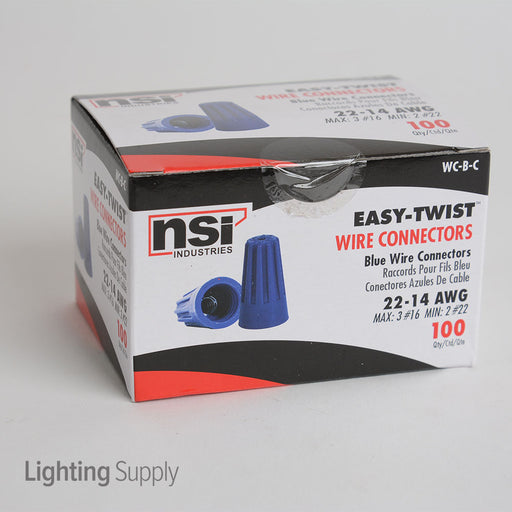 NSI Blue Easy Twist Wire Connector For 22-14 AWG Wire 100 Per Box (WC-BC)