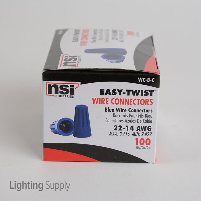 NSI Blue Easy Twist Wire Connector For 22-14 AWG Wire-100 Per Carton (WC-BC)