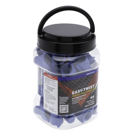 NSI Blue Winged Wire Connector With Quick-Grip Spring 45 Per Jar (WWC-B-SJ1)