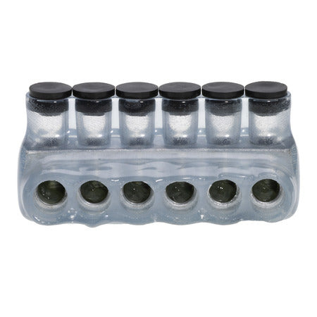 NSI Polaris Vision Tap Clear 4-14 AWG Polaris Insulated Multi-Tap Connector 6 Port Single Sided Entry (IPL4-6CB)