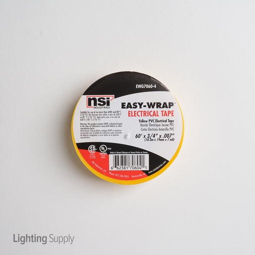 NSI Warrior Gray Electric Tape Easy-Wrap 3/4 Inch X 60 Foot (WW716-8)
