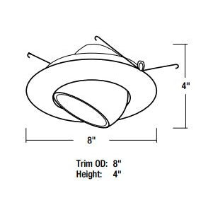 Nora 6 Inch Adjustable Eyeball Trim White BR30 Maximum Bulb Diameter (NT-28)