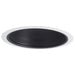 Nora 6 Inch Stepped Baffle Trim Black With White Plastic Ring BR30 Maximum Bulb Diameter (NTM-30)