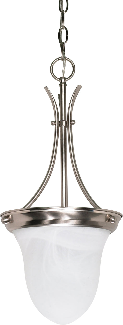 SATCO/NUVO 1-Light 10 Inch Pendant Alabaster Glass Bell (60-394)