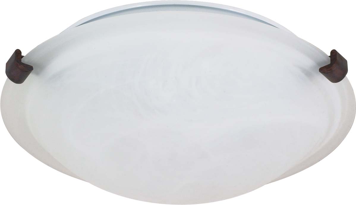 SATCO/NUVO 1-Light 12 Inch Flush Mount Tri-Clip With Alabaster Glass (60-272)