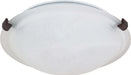 SATCO/NUVO 1-Light 12 Inch Flush Mount Tri-Clip With Alabaster Glass (60-272)