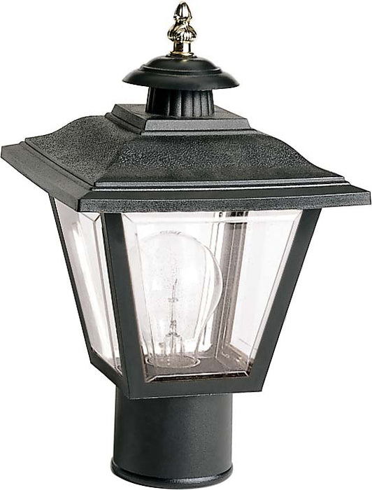 SATCO/NUVO 1-Light 13 Inch Post Lantern Coach Lantern With Brass Trimmed Acrylic Panels (SF77-898)