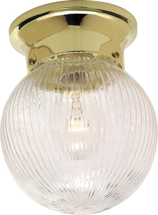 SATCO/NUVO 1 Light-6 Inch-Ceiling Fixture-Clear Ribbed Ball (SF76-256)