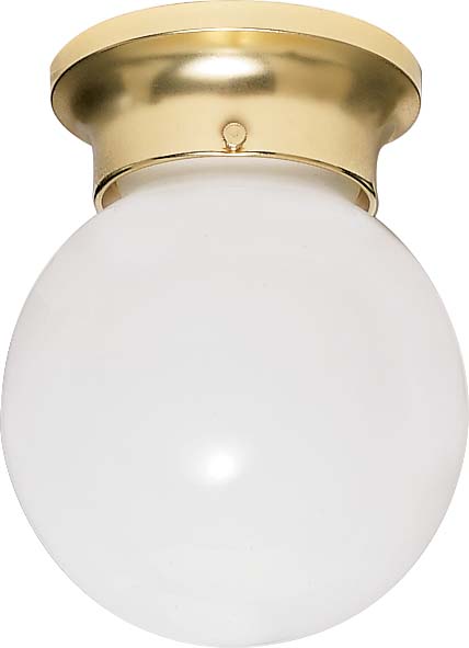 SATCO/NUVO 1-Light 6 Inch Ceiling Fixture White Ball (SF77-108)