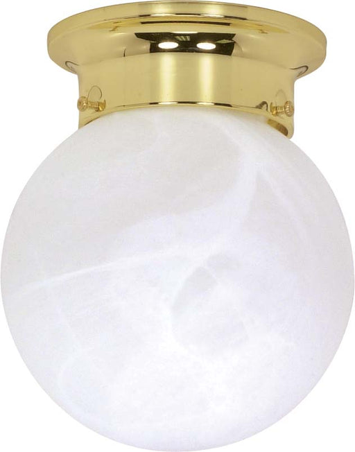 SATCO/NUVO 1-Light 6 Inch Ceiling Mount Alabaster Ball (60-255)