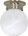 SATCO/NUVO 1-Light 6 Inch Ceiling Mount Alabaster Ball (60-257)