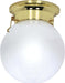 SATCO/NUVO 1-Light 6 Inch Ceiling Mount White Ball With Pull Chain Switch (60-295)