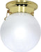 SATCO/NUVO 1-Light 6 Inch Ceiling Mount White Ball With Pull Chain Switch (60-295)