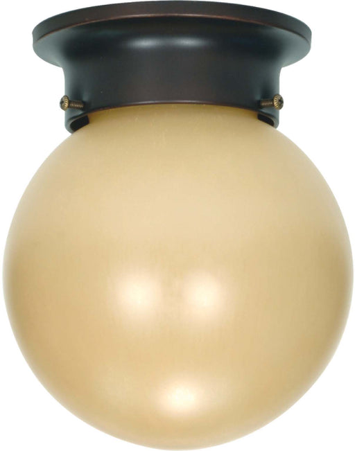 SATCO/NUVO 1-Light 6 Inch Ceiling Mount With Champagne Linen Washed Glass (60-1279)