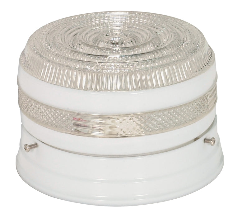 SATCO/NUVO 1 Light-6 Inch Flush Mount Small Crystal/White Drum (SF77-097)
